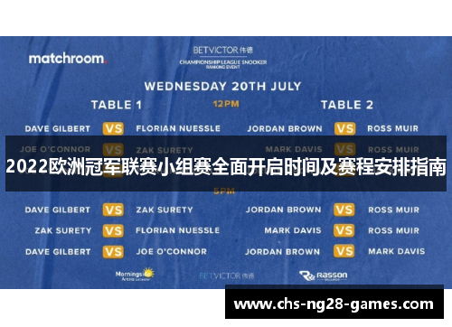 2022欧洲冠军联赛小组赛全面开启时间及赛程安排指南 2022欧洲冠军联赛小组赛全面开启时间及赛程安排指南